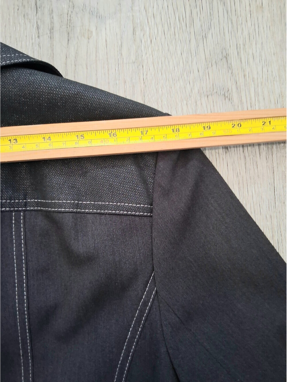 Conrad C Proportion Petite Size 16 Black Gray Contrast Stitch Skirt Suit Set - Picture 14 of 15